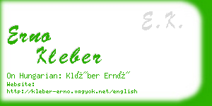 erno kleber business card